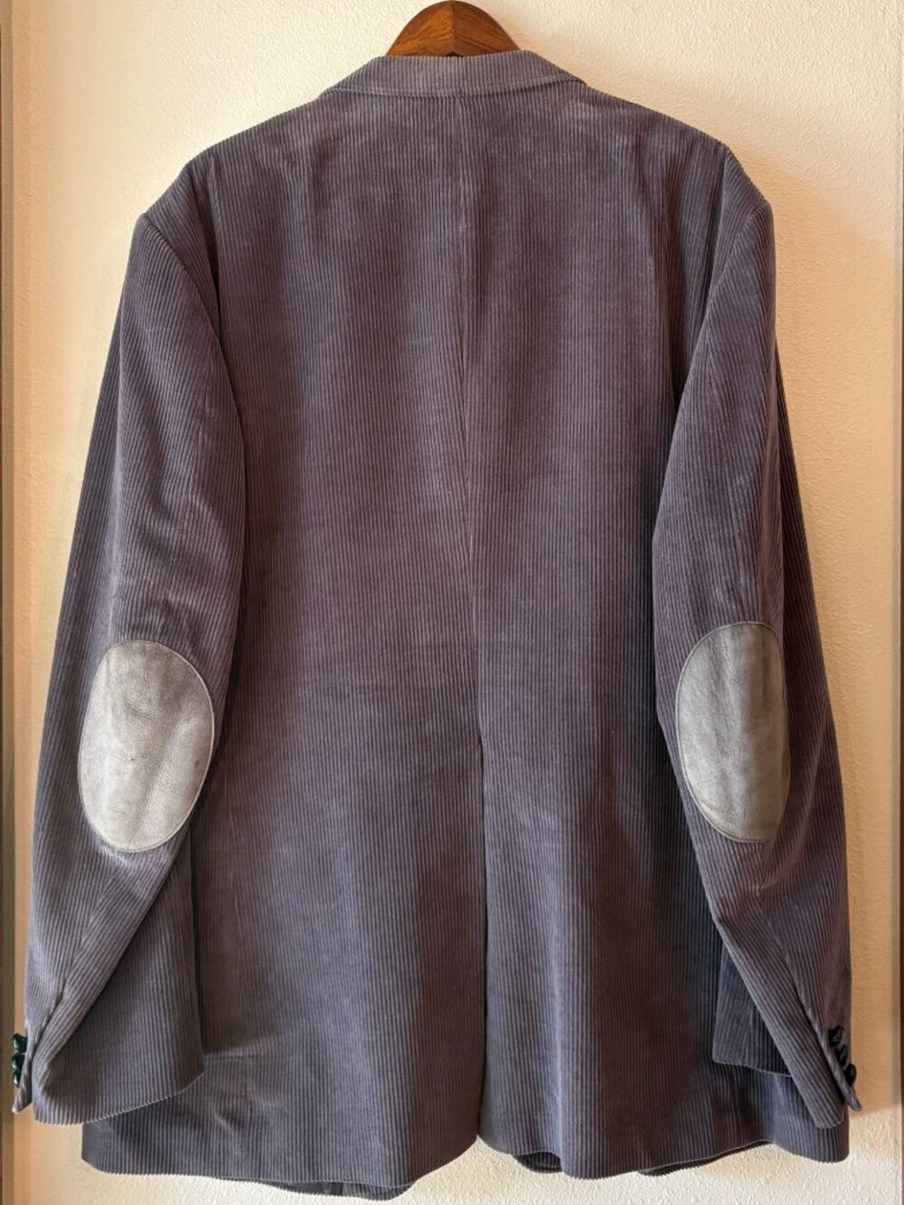 Vintage Garrison Park Gray Corduroy Blazer Elbow Patches Size 50XL Dark Academia